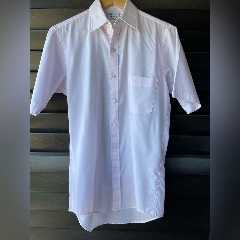 Arrow Vintage Men’s Pink Size 15 Short Sleeve Button Down Shirt Trump